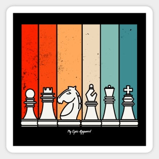 Retro Chess Pieces Sticker